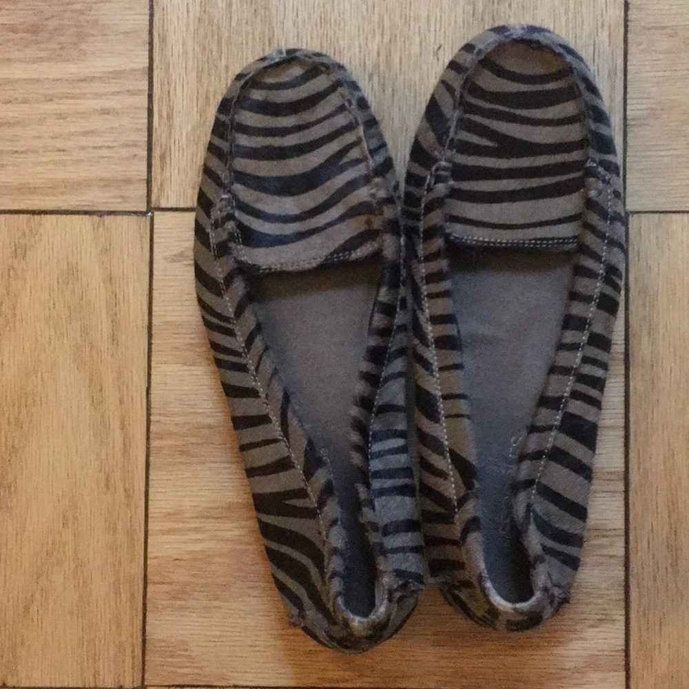 Black & Olive Cow Hair Zebra Loafers
